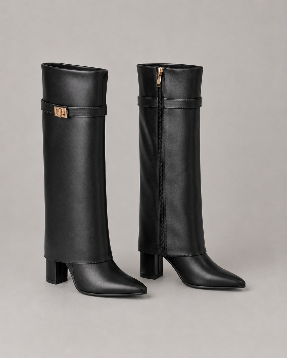 Bottes pour femme à bout pointu montant jusqu'au genou avec talon bloc | Northleach