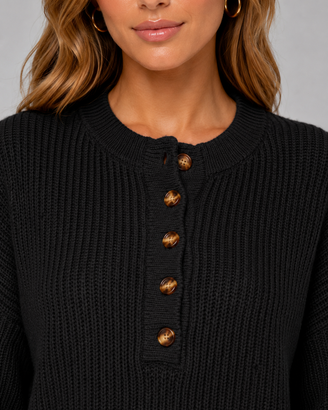 Women's Ribbed Henley Jumper | Hubberholme