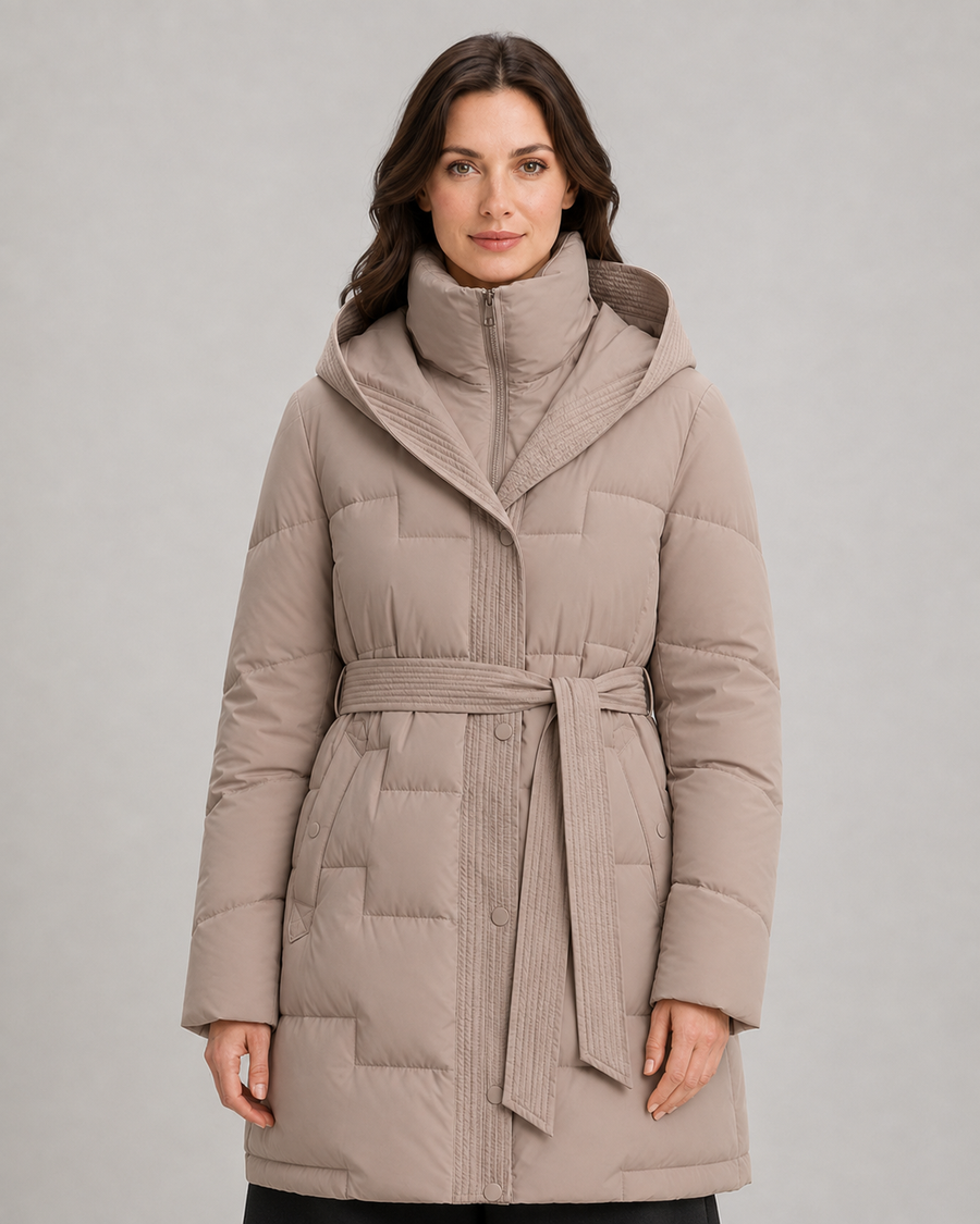 Women's Belted Hooded Puffer Parka | Burwash