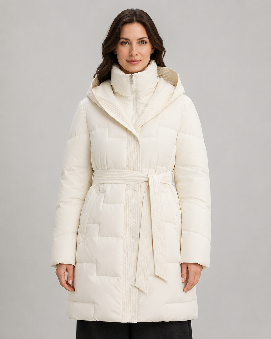 Women's Belted Hooded Puffer Parka | Burwash