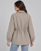 Women's Checked Utility Jacket with Drawstring Waist | Borrowdale