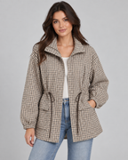 Women's Checked Utility Jacket with Drawstring Waist | Borrowdale