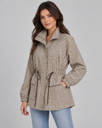 Women's Checked Utility Jacket with Drawstring Waist | Borrowdale