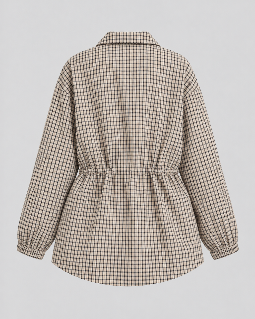 Women's Checked Utility Jacket with Drawstring Waist | Borrowdale