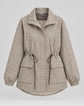 Women's Checked Utility Jacket with Drawstring Waist | Borrowdale