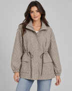 Women's Checked Utility Jacket with Drawstring Waist | Borrowdale