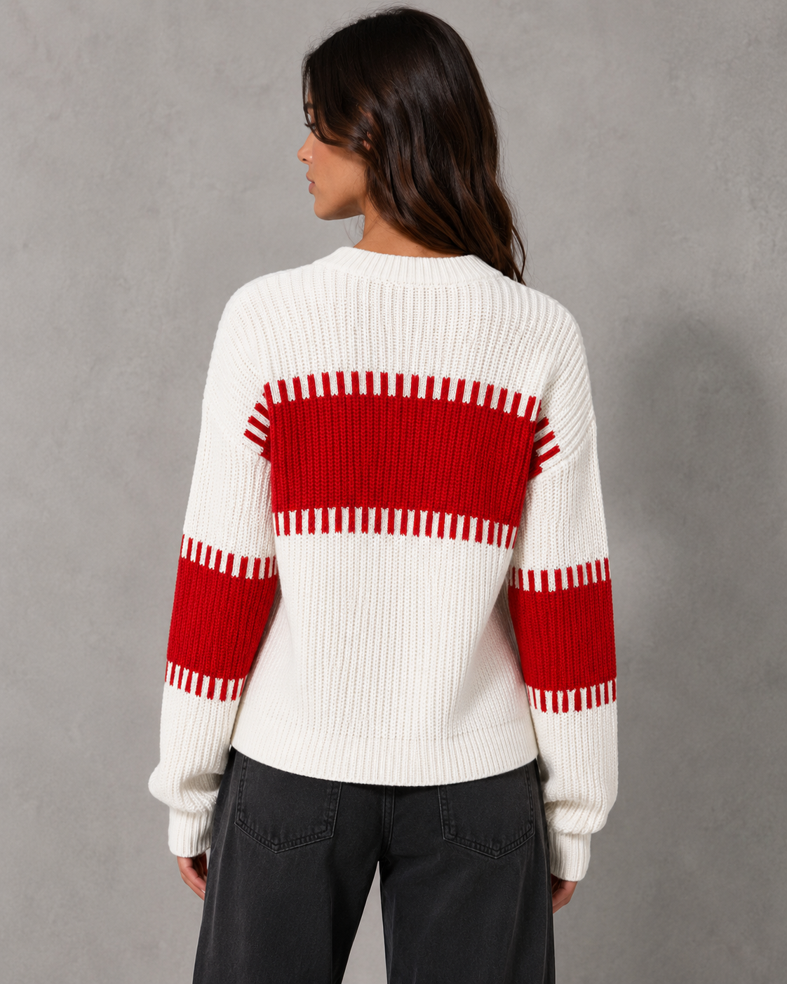Pull pour femme à col rond et empiècements color-block | Petworth