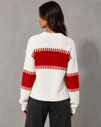 Pull pour femme à col rond et empiècements color-block | Petworth