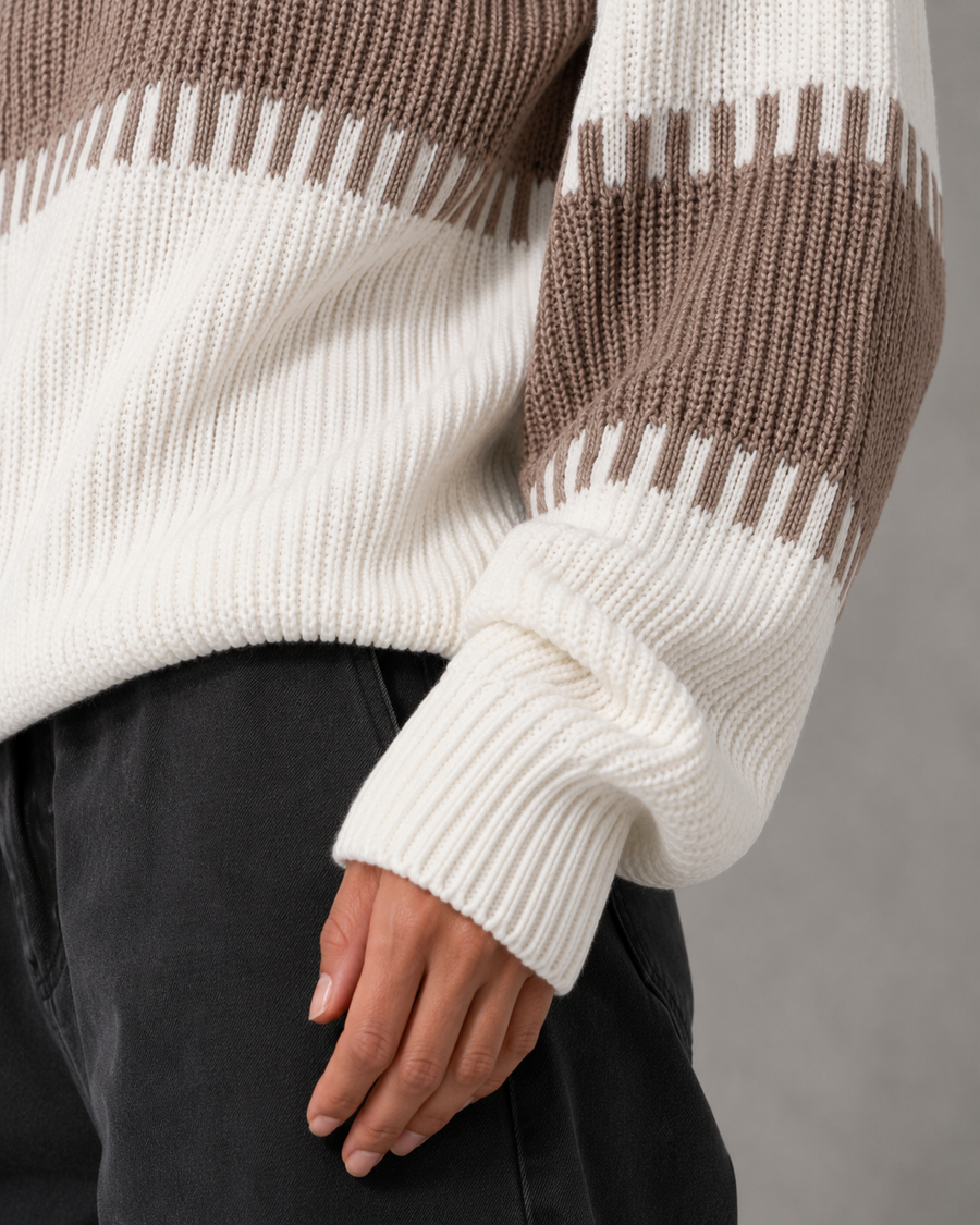 Pull pour femme à col rond et empiècements color-block | Petworth