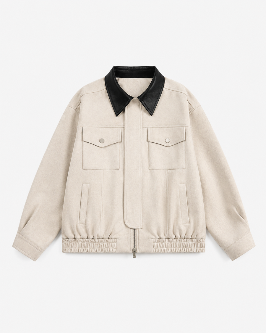 Dámská zkrácená bunda z imitace semiše ve stylu barn jacket | Penistone