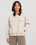 Damska krótka kurtka typu barn jacket z imitacji zamszu | Penistone