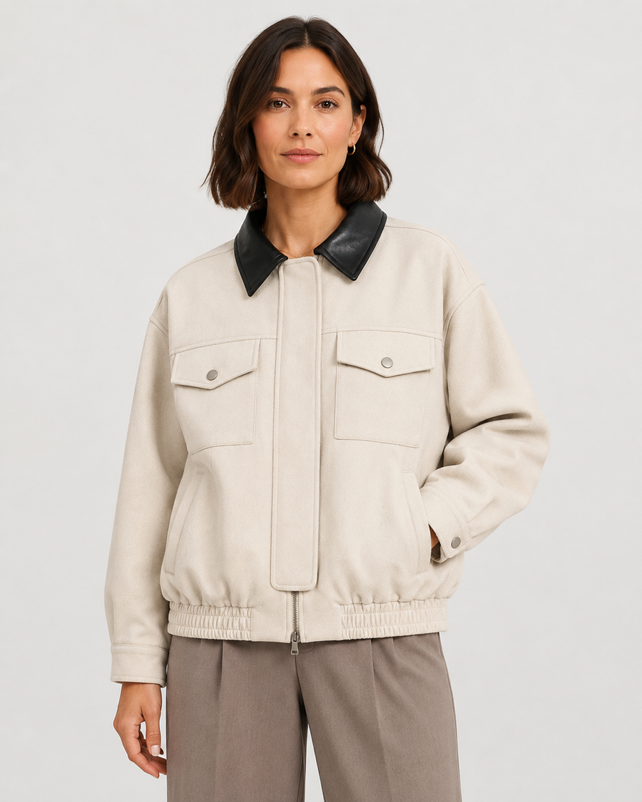 Dámská zkrácená bunda z imitace semiše ve stylu barn jacket | Penistone