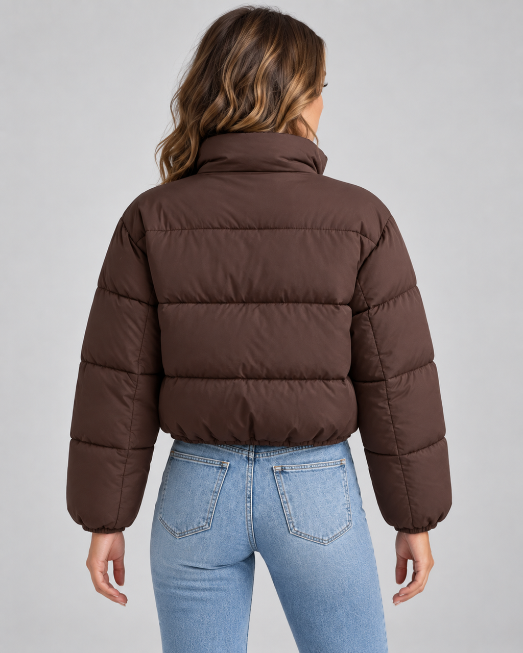 Women's Cropped Funnel Neck Puffer Jacket | Cavendish