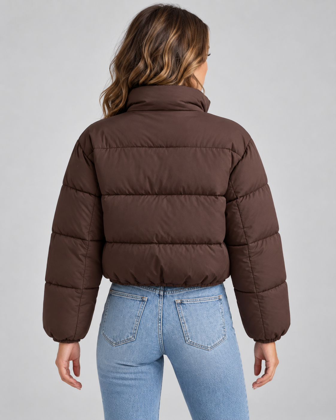 Women's Cropped Funnel Neck Puffer Jacket | Cavendish