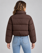 Women's Cropped Funnel Neck Puffer Jacket | Cavendish