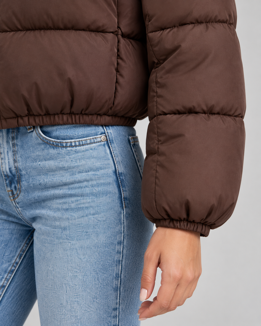 Women's Cropped Funnel Neck Puffer Jacket | Cavendish