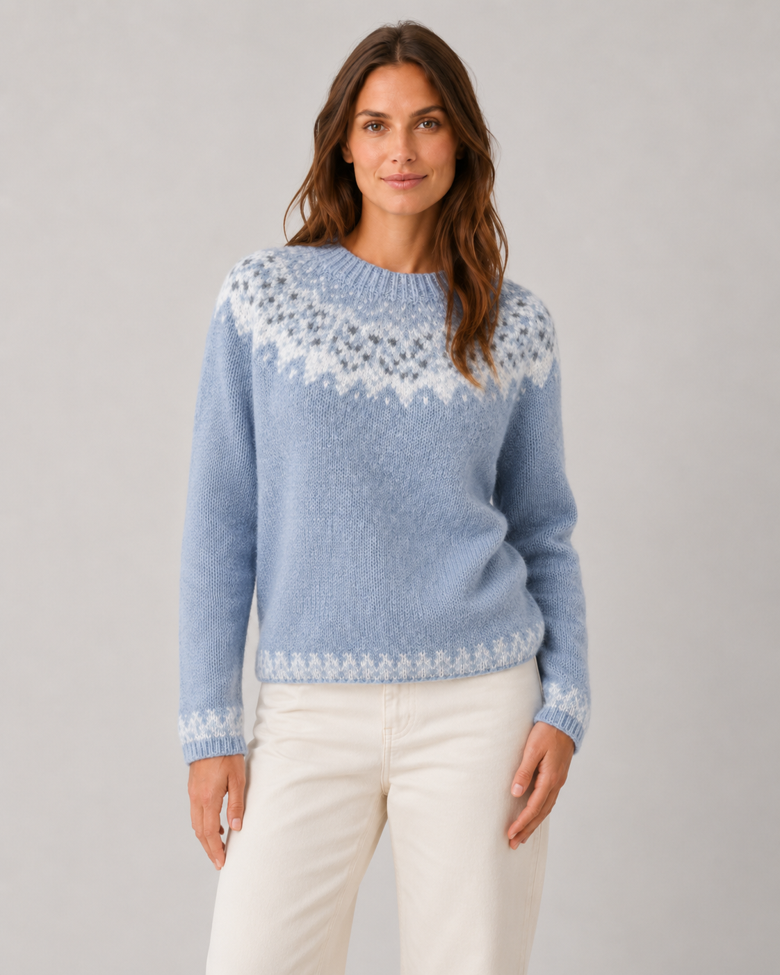 Pull pour femme à col rond motif Fair Isle | Biddestone
