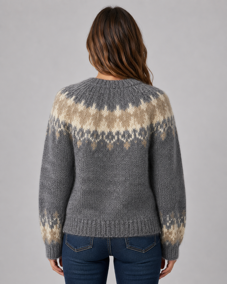 Pull à col rond de style Fair Isle pour femme | Stockbridge