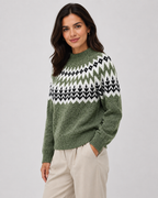 Pull à col montant et empiècement Fair Isle pour femme | Burley
