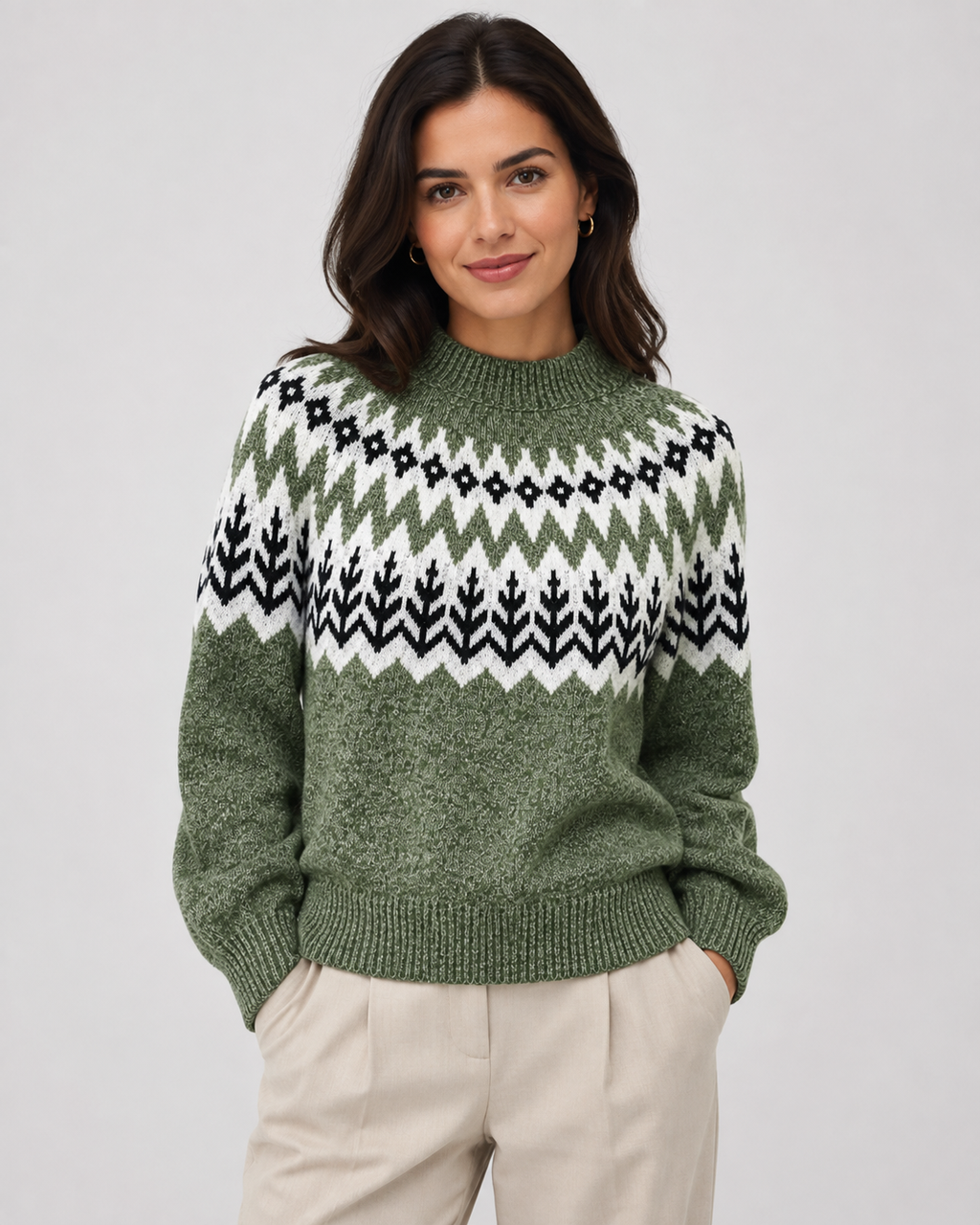 Pull à col montant et empiècement Fair Isle pour femme | Burley