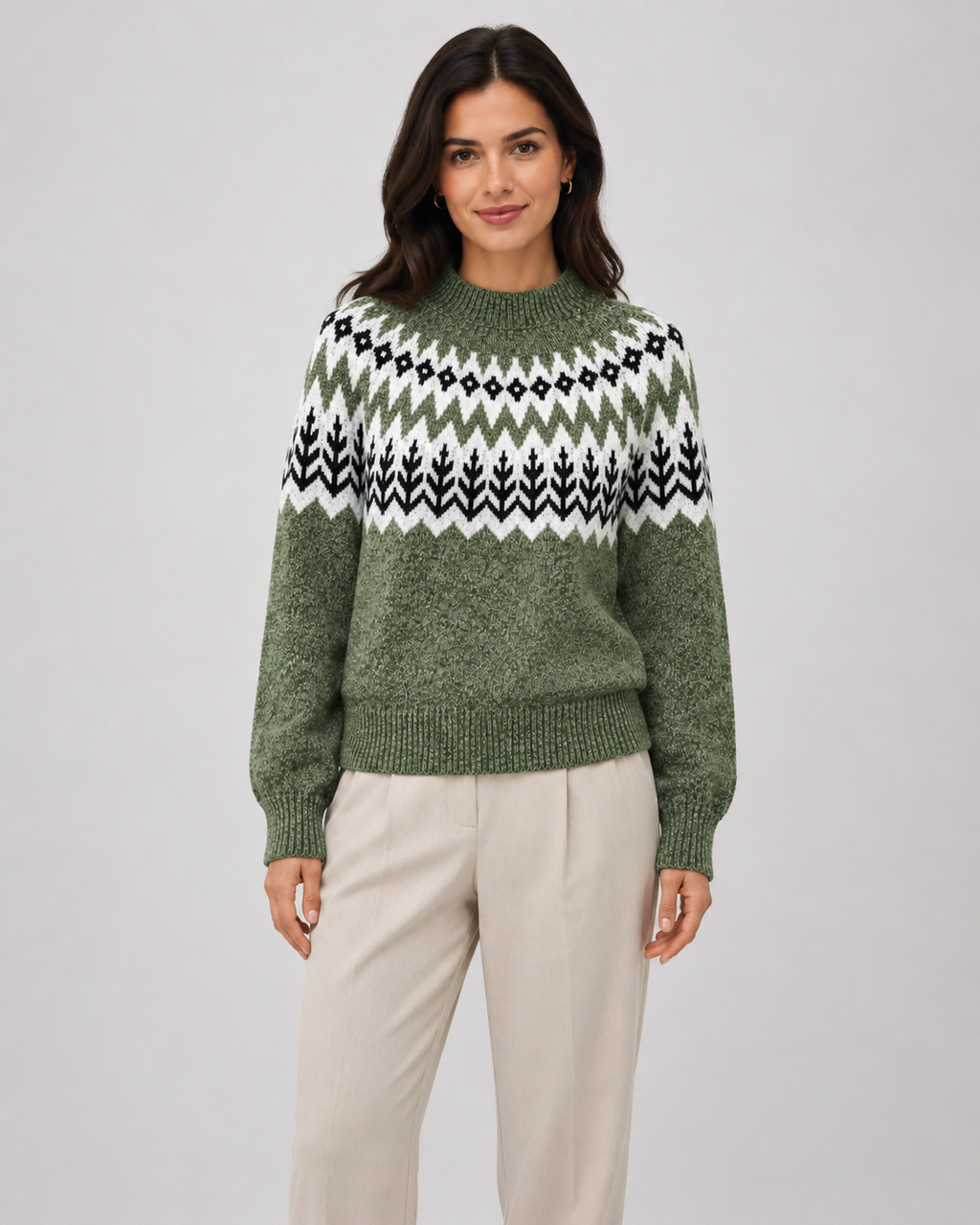 Pull à col montant et empiècement Fair Isle pour femme | Burley