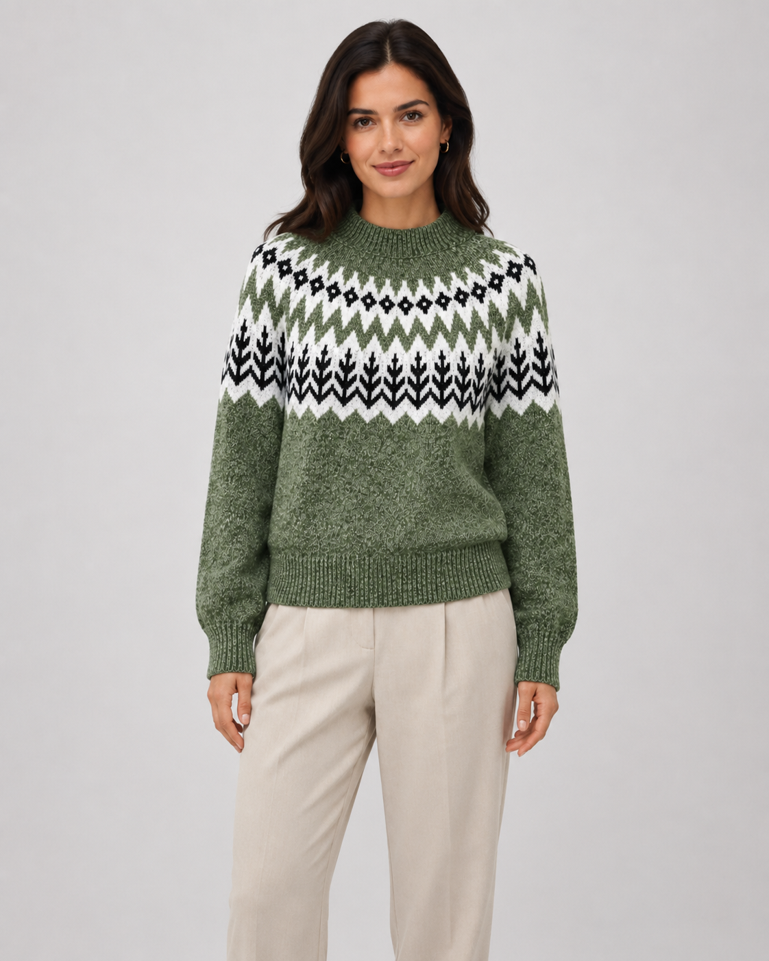Pull à col montant et empiècement Fair Isle pour femme | Burley