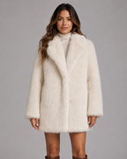 Veste à col châle en fausse fourrure pour femme | Benenden