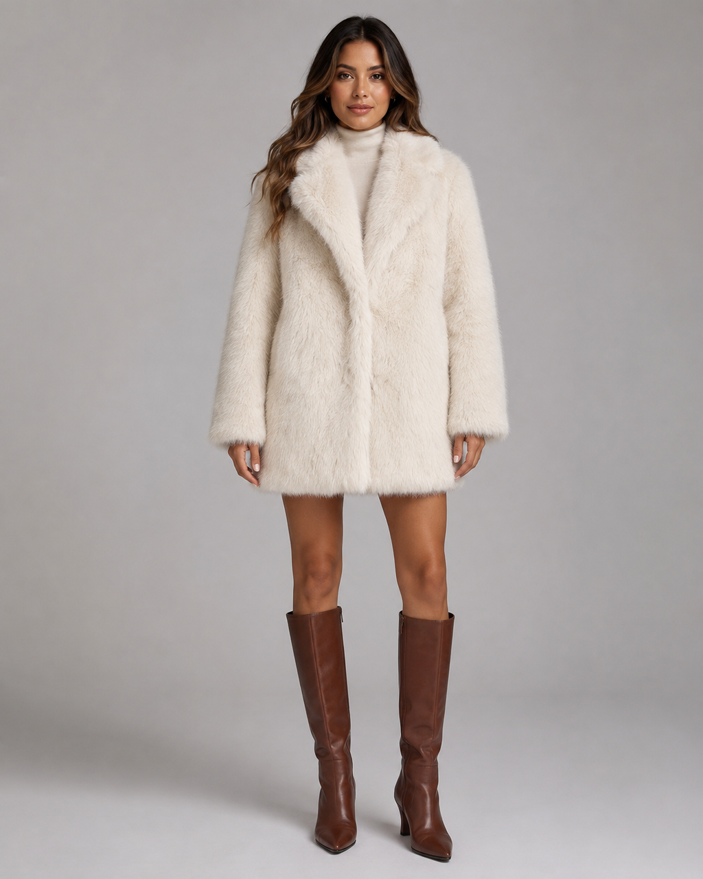 Veste à col châle en fausse fourrure pour femme | Benenden