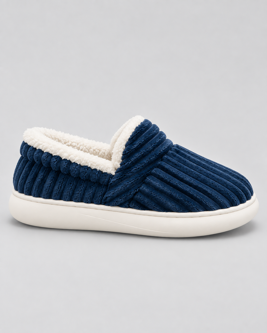Chaussons côtelés doublés polaire pour femme | Heydon