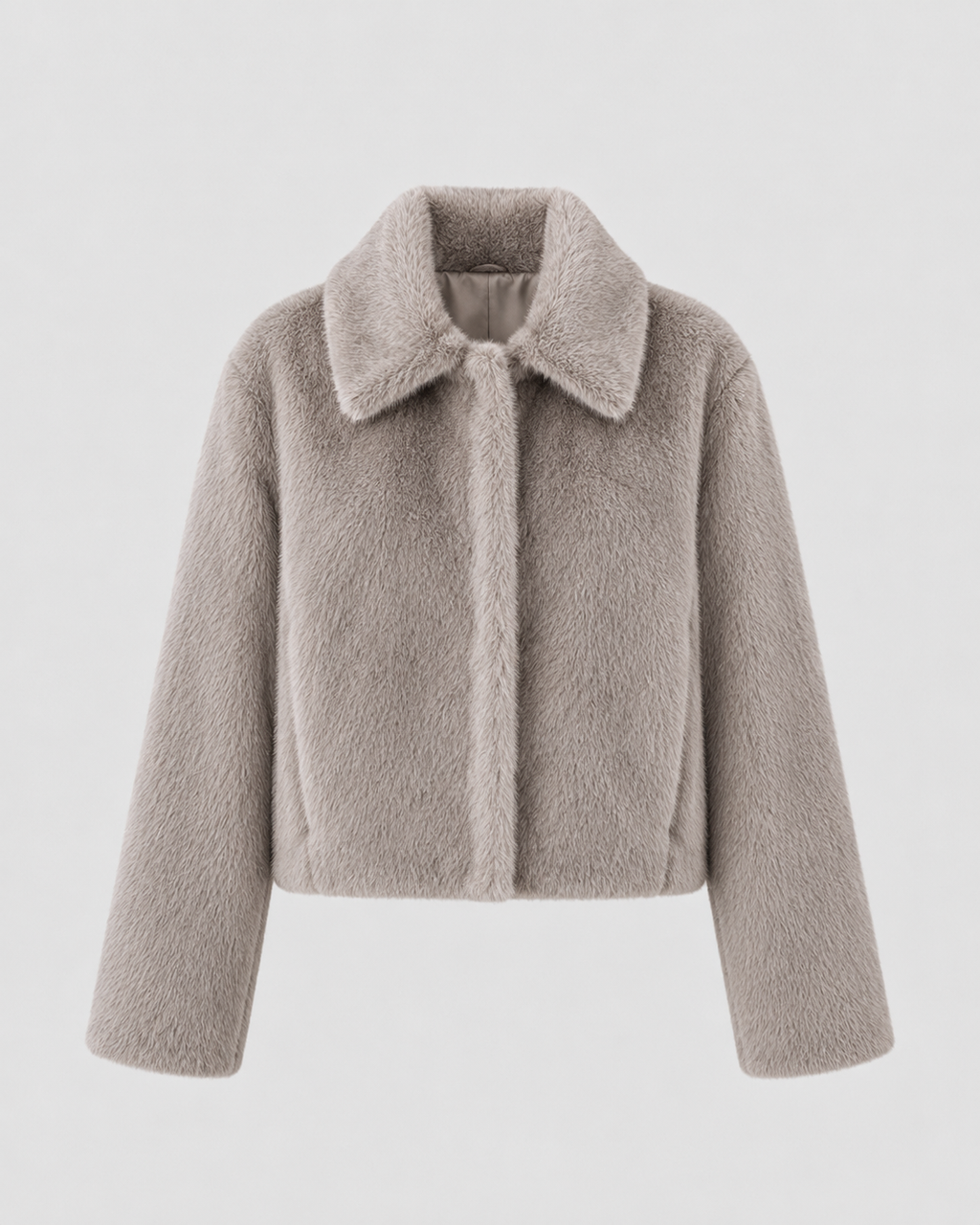 Veste courte en fausse fourrure à col large pour femme | Kempsford