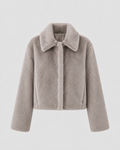 Veste courte en fausse fourrure à col large pour femme | Kempsford
