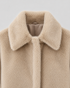 Veste courte en fausse fourrure à col large pour femme | Kempsford