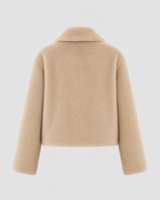 Veste courte en fausse fourrure à col large pour femme | Kempsford