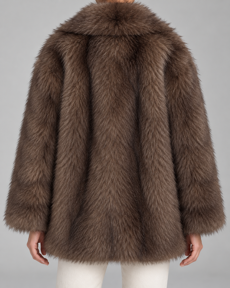 Veste en fausse fourrure à col châle pour femme | Kirkoswald