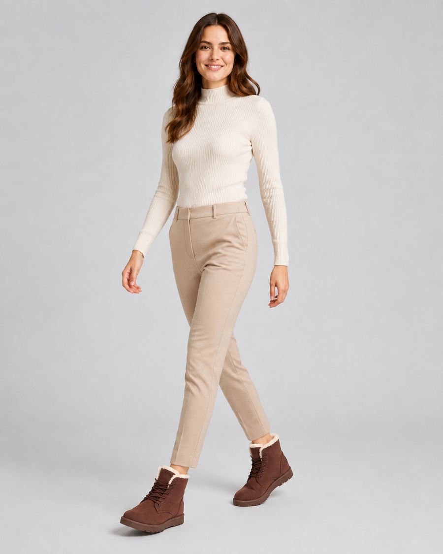 Bottines à lacets pour femme doublées de fausse fourrure | Hever