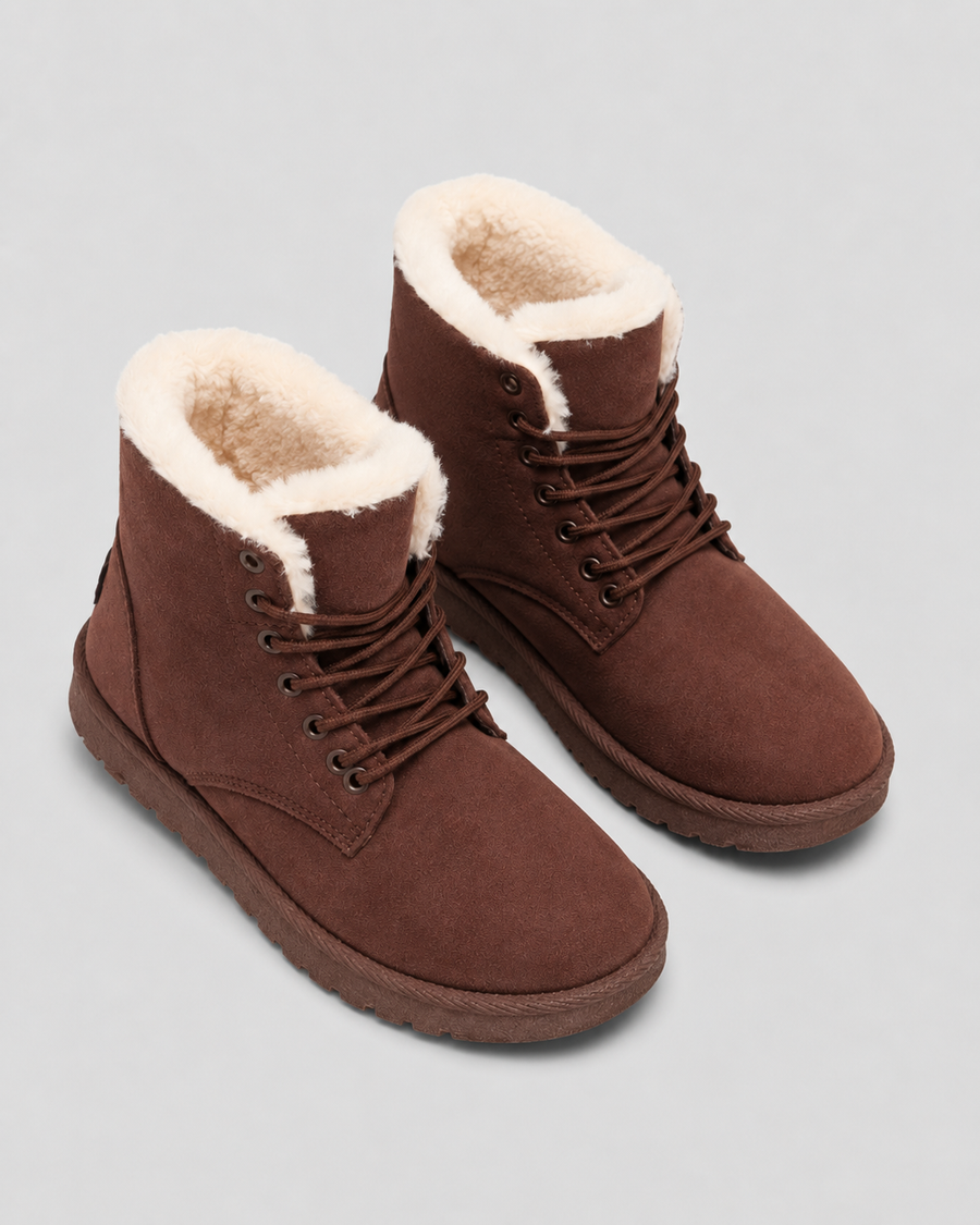 Bottines à lacets pour femme doublées de fausse fourrure | Hever