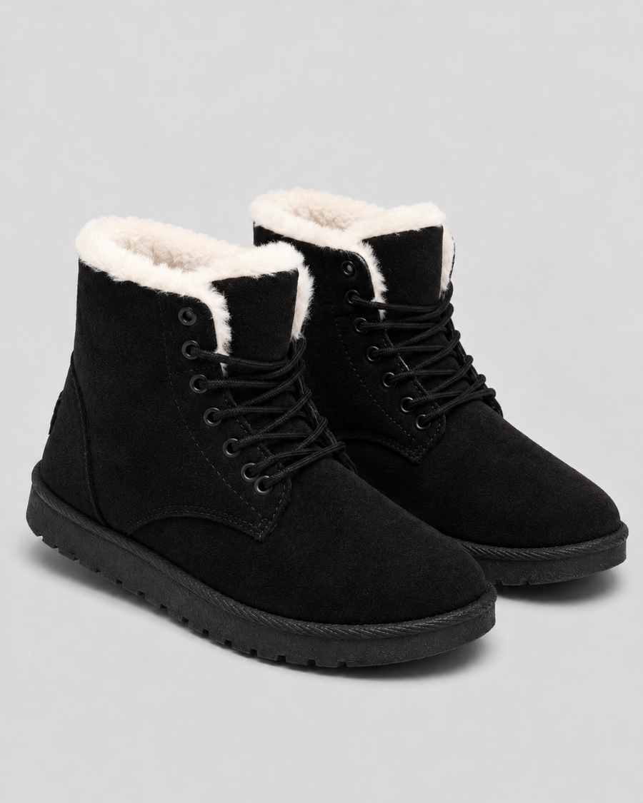 Bottines à lacets pour femme doublées de fausse fourrure | Hever