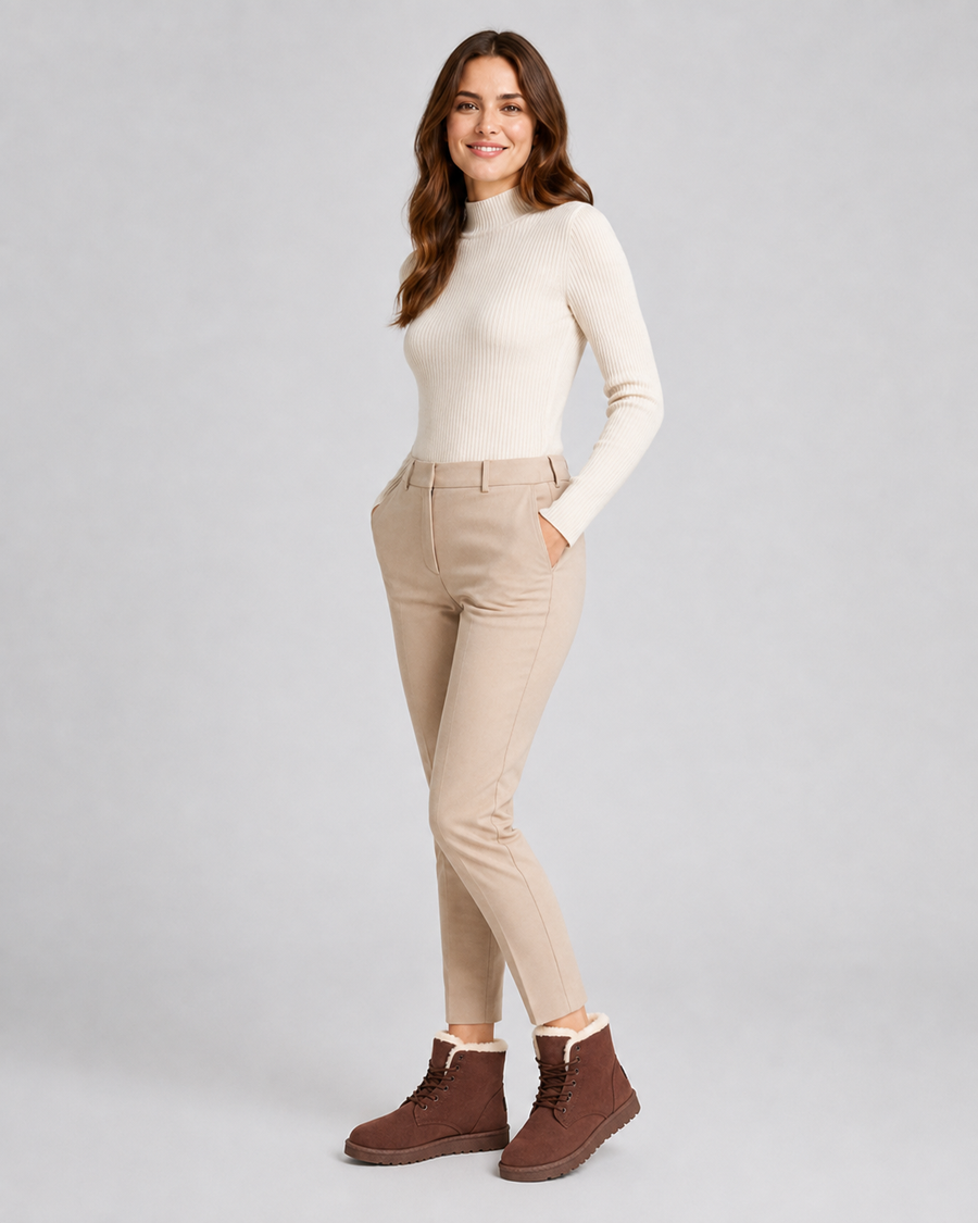Bottines à lacets pour femme doublées de fausse fourrure | Hever