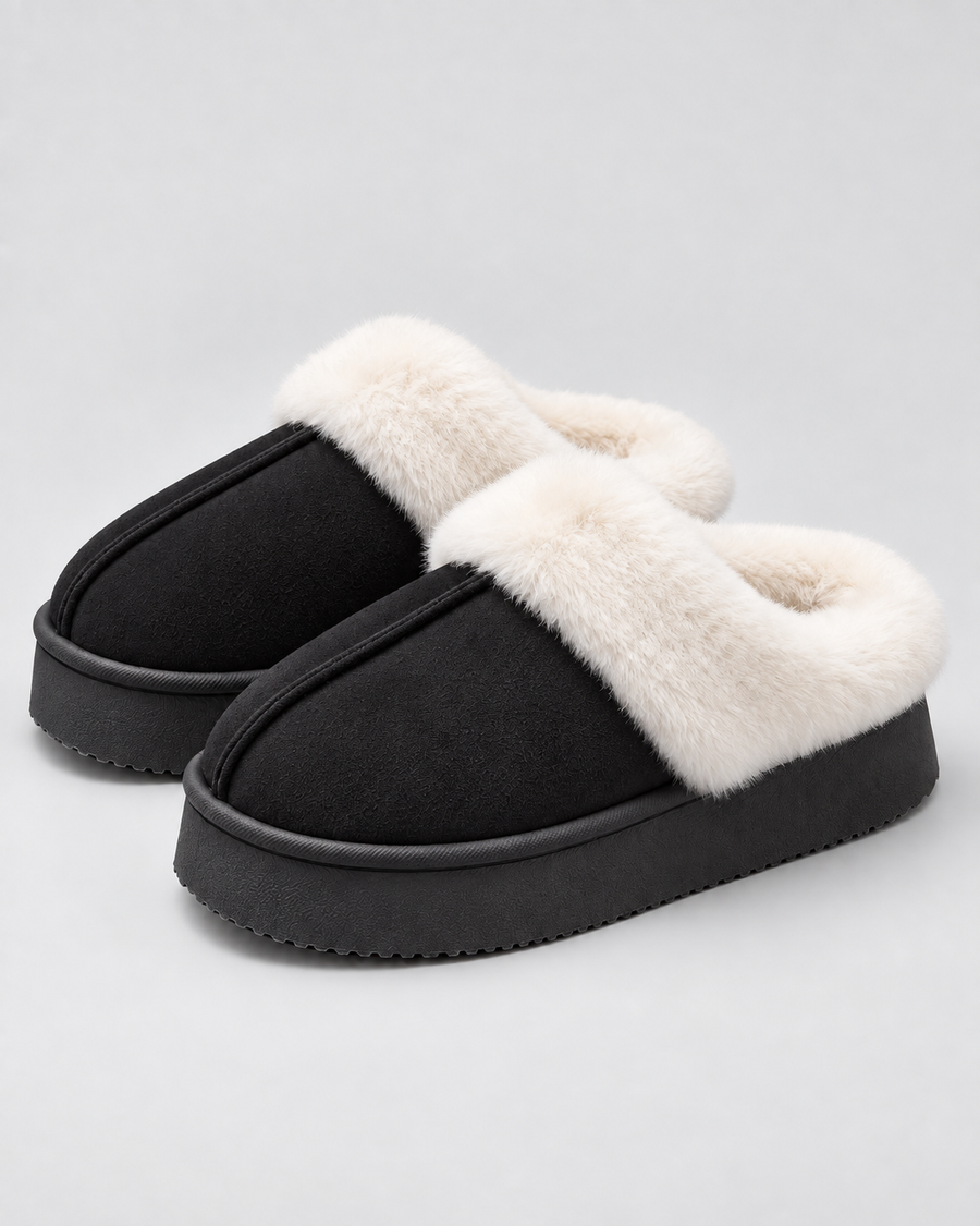 Chaussons compensés avec bordure en fausse fourrure pour femme | Walsingham