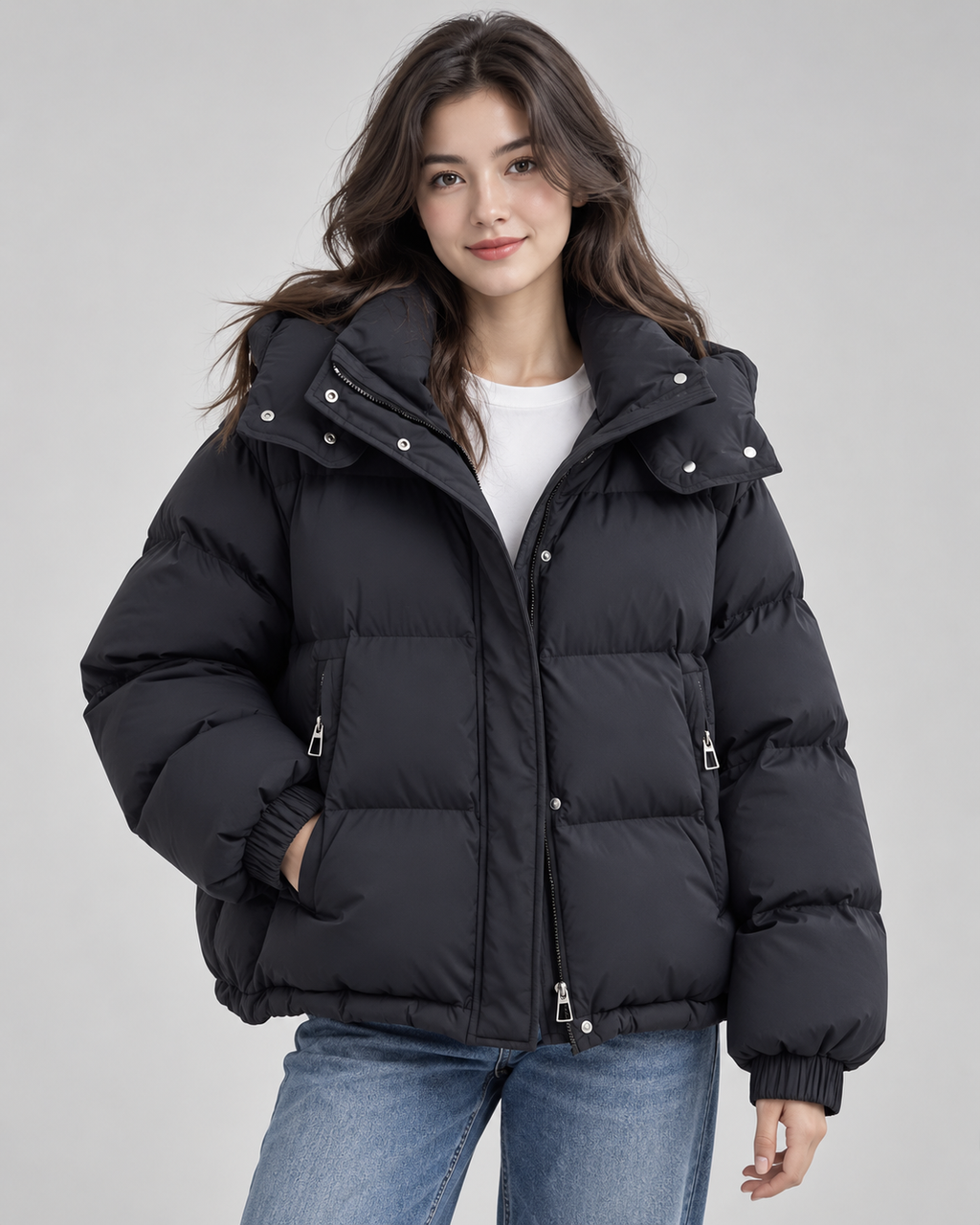 Dámská oversized péřová bunda s kapucí | Framlingham