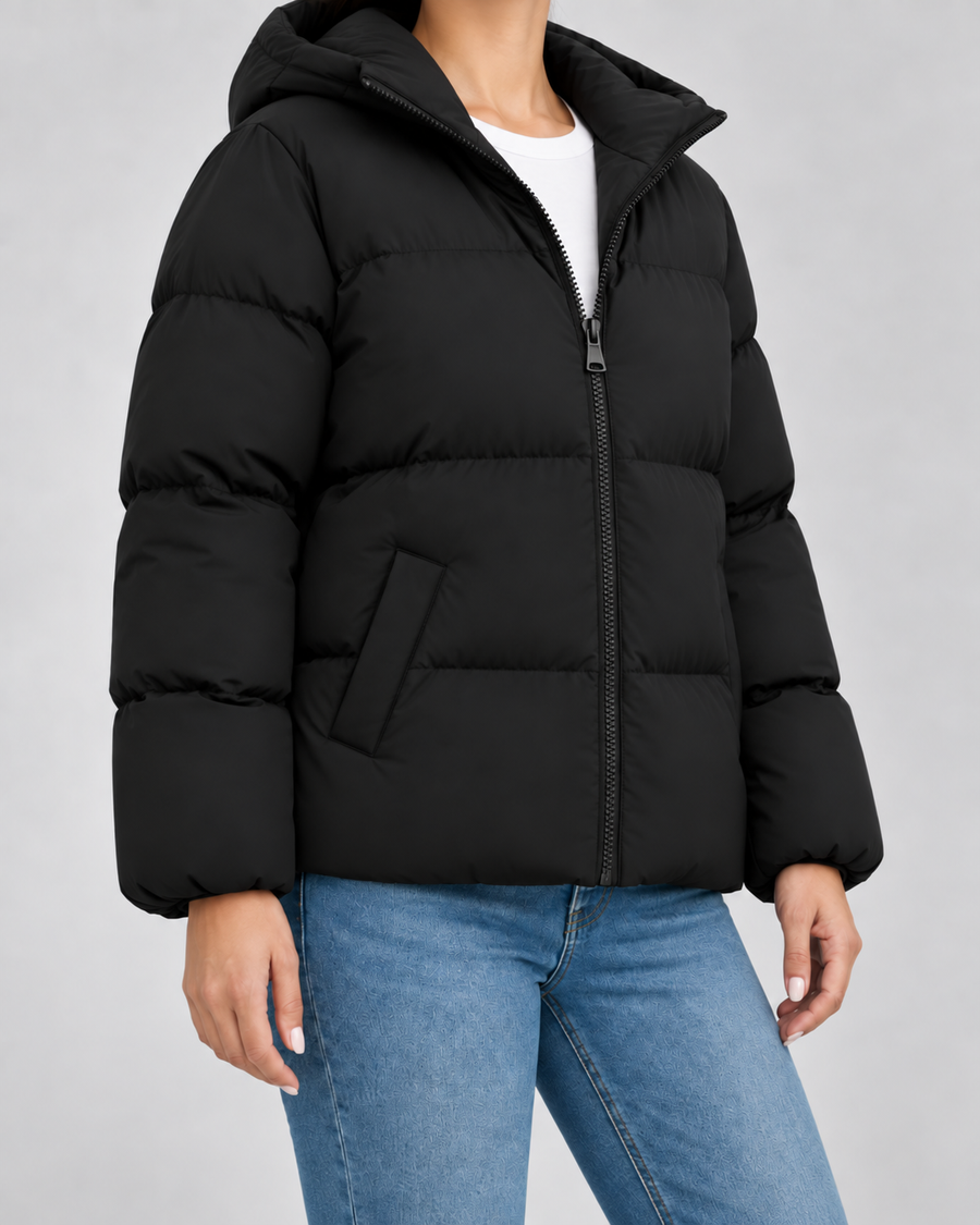 Women's Hip-Length Hooded Puffer Jacket | Debenham