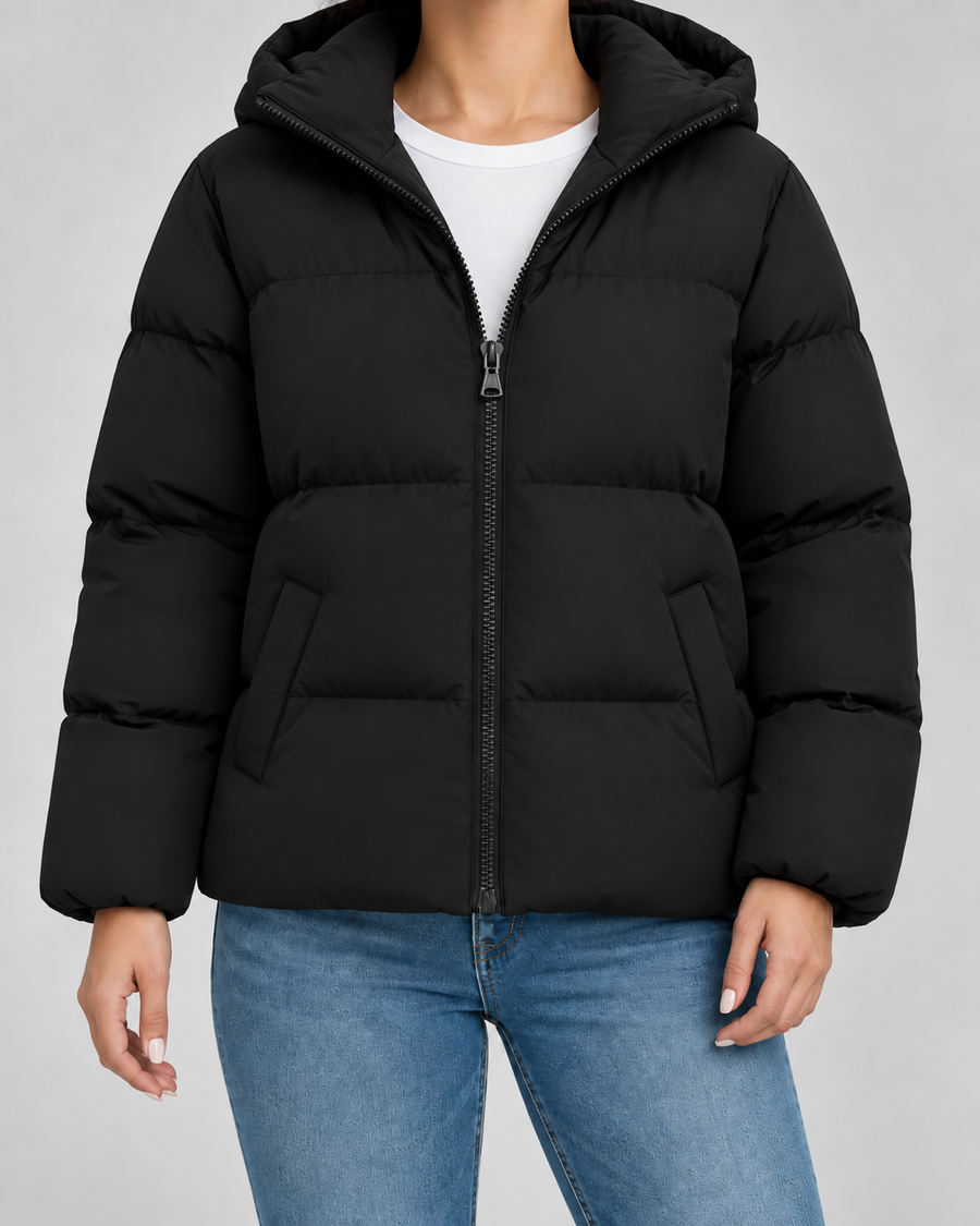 Women's Hip-Length Hooded Puffer Jacket | Debenham