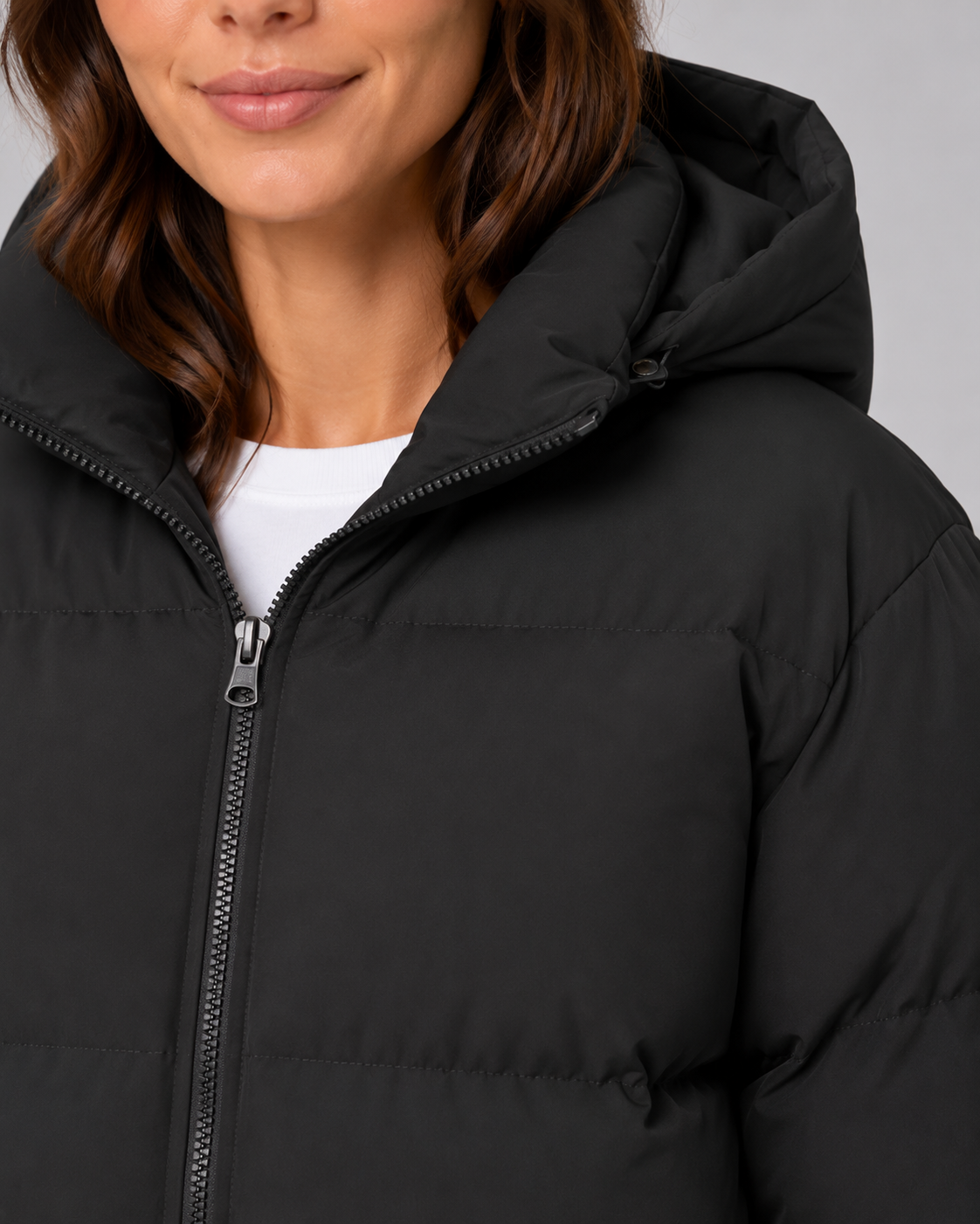 Women's Hooded Puffer Jacket with Drawstring Hem | Snowshill