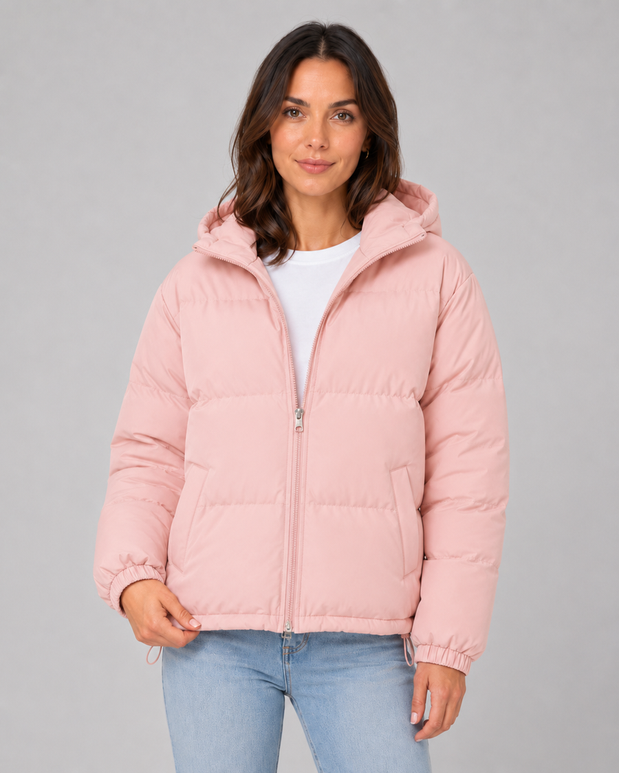 Women's Hooded Puffer Jacket with Drawstring Hem | Snowshill
