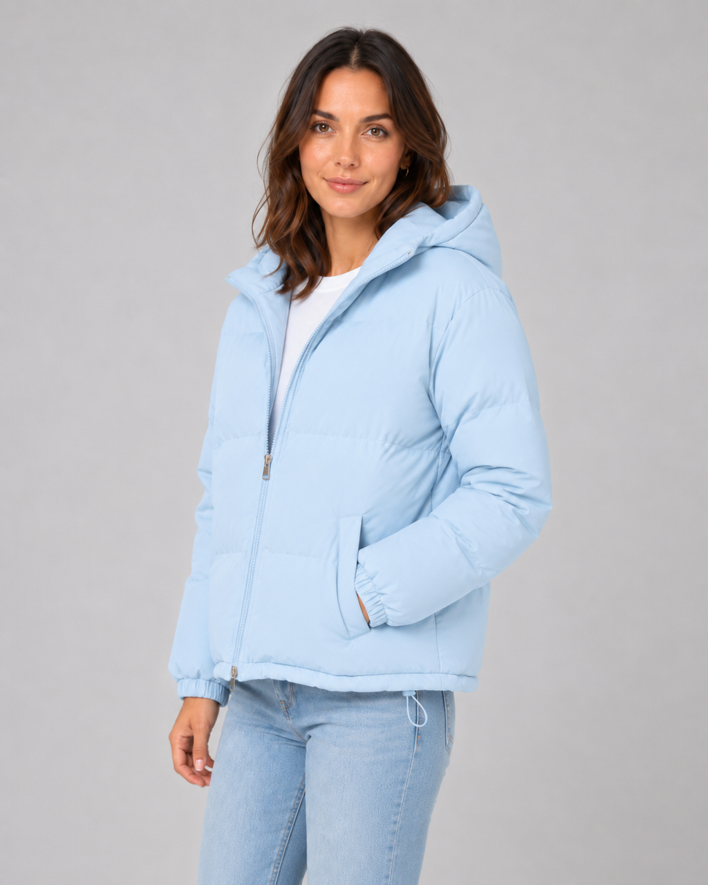 Women's Hooded Puffer Jacket with Drawstring Hem | Snowshill