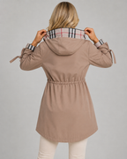 Women's Hooded Trench Coat with Check Lining | Ramsbury