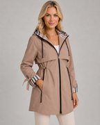 Women's Hooded Trench Coat with Check Lining | Ramsbury