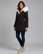 Parka à capuche bordée de fausse fourrure pour femme | Headcorn
