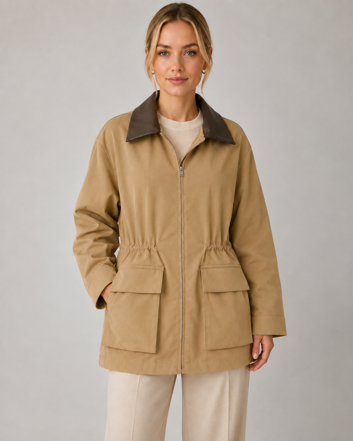 Veste de ferme zippée à col contrastant pour femme | Coleshill