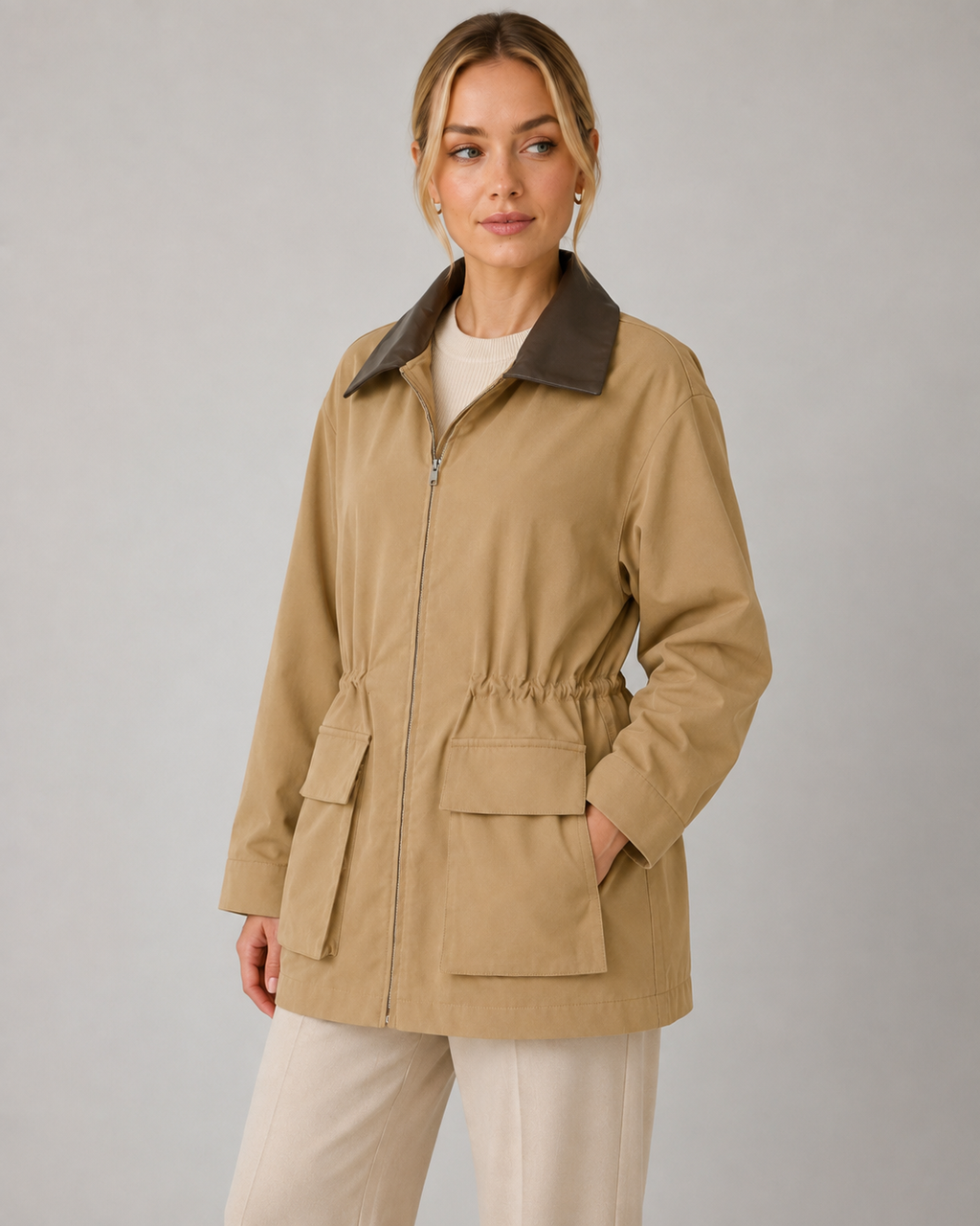 Veste de ferme zippée à col contrastant pour femme | Coleshill